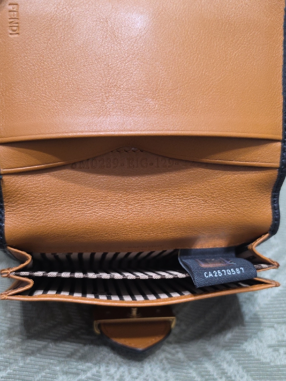 Fendi Vintage Black Leather Wallet with Gold Accent - Picture 10 of 15